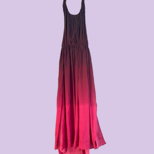 Purple to Red ombre Flowy backless maxi dress XL by Zaful